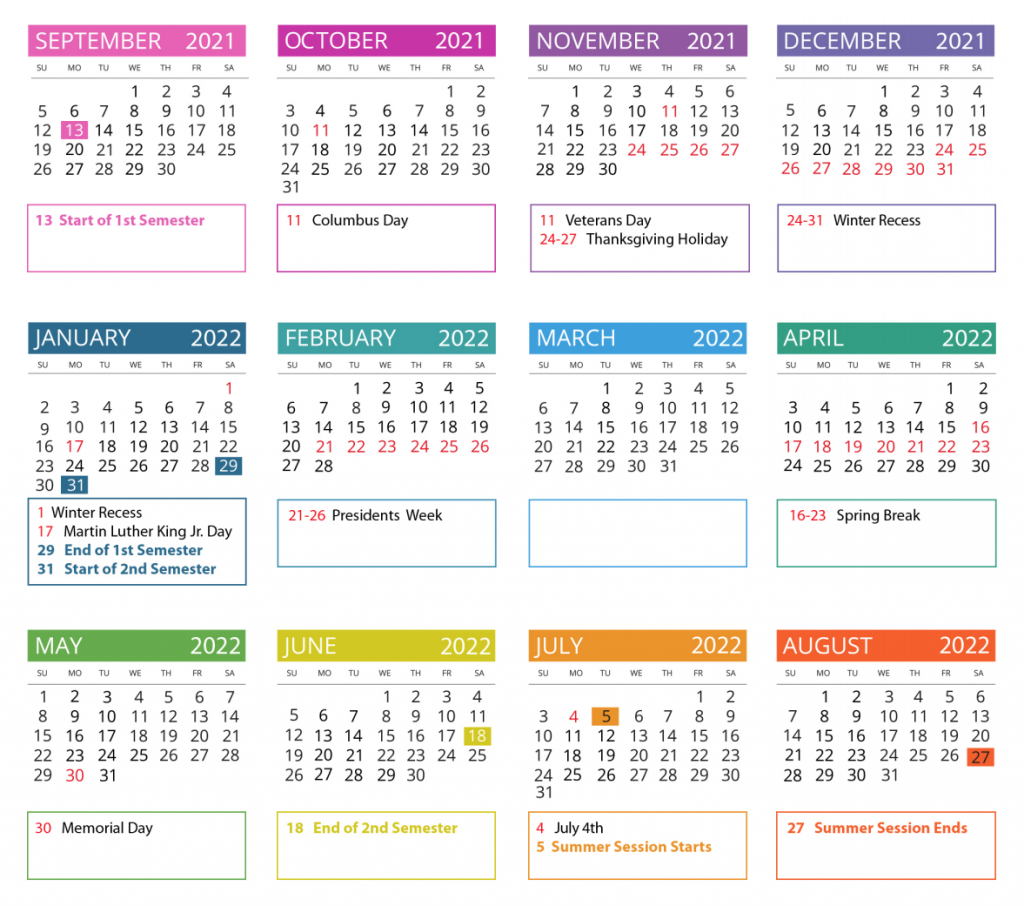 School Calendar Spanish Immersion